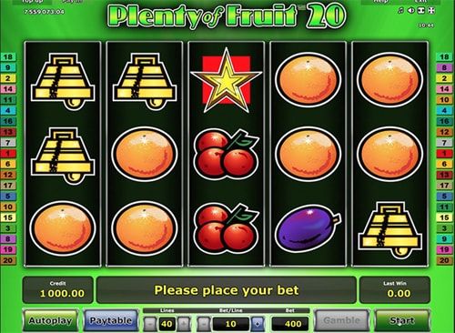 Игровой автомат Plenty of Fruit 20: Greentube