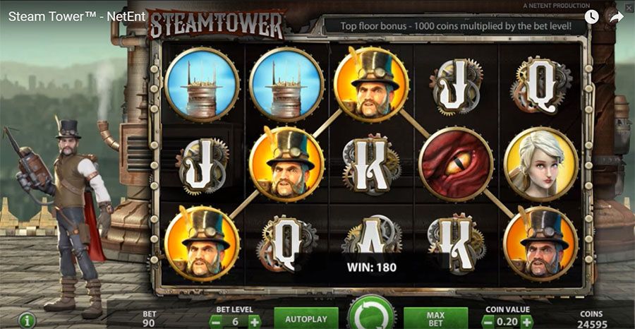 Видеослот NetEnt: Steam Tower, скриншот 2