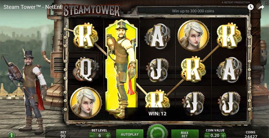 Игровой автомат NetEnt: Steam Tower, скриншот 3